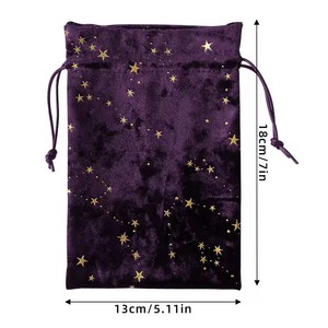 Velvet Tarot Oracle Cards Storage Bag Star Printed Tarot Pouch Rune <b>Dice</b> Crystal Jewelry Bag Multiple Use Pouch for Home Storage - Product Image 6