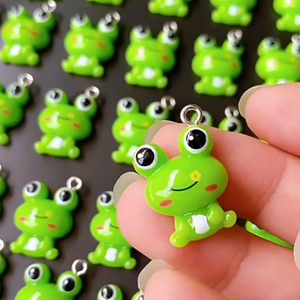 จี้เรซิ่นรูปกบการ์ตูนน่ารักสำหรับทำเครื่องประดับ DIY ต่างหู สร้อยคอ สร้อยข้อมือ พวงกุญแจทำมือ อุปกรณ์เสริม - Product Image 5