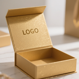 Premium özel boyut sert karton geri dönüşümlü düğün hatıra hediye ambalaj lüks altın hediye kutusu ile manyetik kapak saten kaplı - Product Image 3