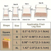 Protège-pieds de chaise en TPE transparent, silencieux, résistant à l'usure, articles ménagers