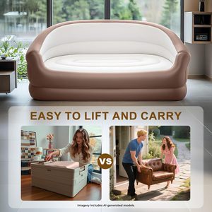 Automatic <b>Inflatable</b> <b>Sofa</b> with Built-in Air Pump Flocked & PVC Material Portable <b>for</b> <b>Camping</b> Outdoor Relaxation Music Festivals - Product Image 3