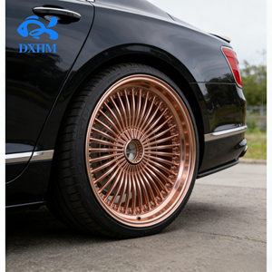 Rines Forjados de 20 Pulgadas 5x114.3 5x112 en Oro Rosa Pulido con Diseño de Rayos, Rin Personalizado Premium para Autos Clásicos BMW y Rolls <span class=keywords><strong>Royce</strong></span> - Product Image 5