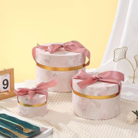 Boîte-cadeau de Noël de luxe en gros personnalisée, boîtes-cadeaux de proposition de demoiselle d'honneur personnalisées, boîtes rondes en papier avec nœud en ruban