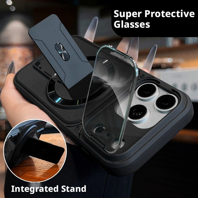 New Colors Dual Kickstand Magnetic Case for iPhone 18 17 Pro Max with Built-in Camera Protector Strong Magnetic Charging Cover