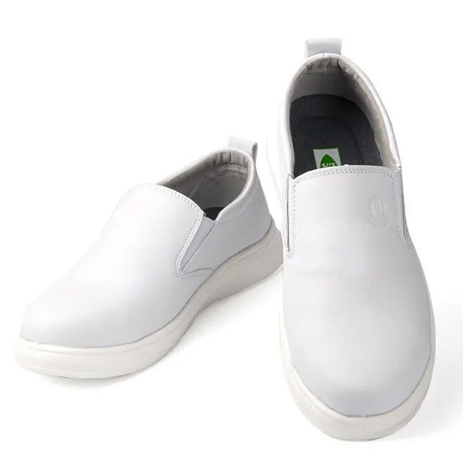 รองเท้าเซฟตี้ป้องกันไฟฟ้าสถิตย์สำหรับผู้ชายและผู้หญิง, รองเท้าเซฟตี้ทำงานกันลื่นสีขาว