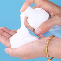 Bouteille mousseuse transparente de 280 ml, bouteille en plastique rechargeable avec pompe à mousse pour savon pour les mains, shampoing, cosmétiques