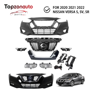 Topzonauto per Nissan Versa <span class=keywords><strong>S</strong></span>, SV, <span class=keywords><strong>SR</strong></span> 2020 2021 2022 Kit Copertura Paraurti Anteriore con Griglia Superiore e Finiture per Fendinebbia - Product Image 1