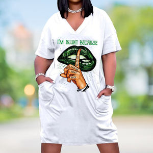 Abito Estivo Midi con Stampa di Cartoni Animati, Vestito Casual Modesto per Ragazze e Donne - Product Image 3