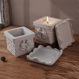 Yds natale innevato camino barattoli di candele in Silicone stampi con coperchio di gesso scatola di colata stampo <span class=keywords><strong>fai</strong></span> <span class=keywords><strong>da</strong></span> <span class=keywords><strong>te</strong></span> decorazione per la casa - Product Image 3