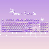Akko Swan Sonata Pudding Keyboard Transparent Keycaps Clavier de jeu mécanique Capuchons de touches personnalisés
