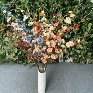 Arrangements floraux artificiels en soie de Delphinium à quatre branches et de Jacinthe - Décoration réaliste pour lieux de mariage - Product Image 1