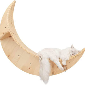 Moderno centro di attività del gatto in legno torre a forma di luna struttura per arrampicata gatto con lana di Sisal materiali montati a parete per <span class=keywords><strong>gatti</strong></span> Tunisia - Product Image 1