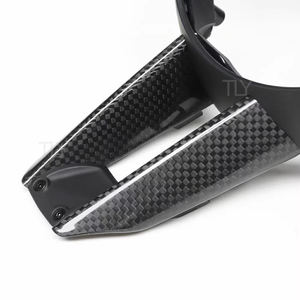 Cubierta decorativa de Marco embellecedor para volante de coche estilo carreras de fibra de carbono Real para <span class=keywords><strong>Porsche</strong></span> <span class=keywords><strong>Macan</strong></span> 2019-2023 Accesorios - Product Image 5