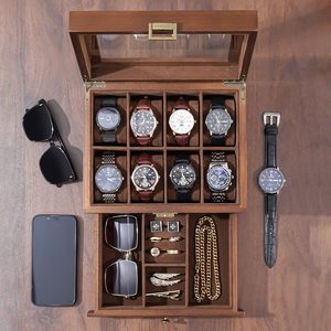Caja de Regalo de Madera de Nogal Sólida Personalizada, Caja de Joyería de Madera de Lujo con Logotipo Grabado con Láser, Multifuncional - Product Image 2