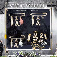 Hôpital stéthoscope broche broches infirmière semaine cadeaux émail épinglette décoration broche médecin mariage alliage placage