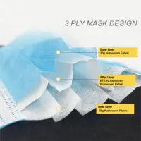 Masque chirurgical médical jetable de qualité supérieure, 3 plis, niveau 2 ASTM