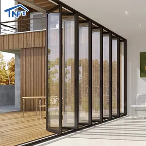 NF accordion folding door system aluminum glass bifold door