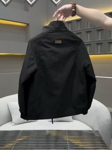 男士高档简约针织拉链夹克春季透气新季衬衫正面Logo - Product Image 2