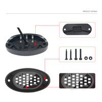 8pods 24-Chip de nivel superior controlado por aplicación 9W 4x4 RGBW Color LED Rock Light Nuevo 12V para todoterreno Coche Camión UTV ATV Retrofitting