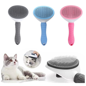 Cepillo y Peine Removedor de Pelo para Mascotas de Plástico y TPR con Autolimpieza de un Clic, Ecológico, con Agujas Finas, para Gatos, Perros y Animales Pequeños, en Existencia - Product Image 1