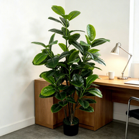 Objets décoratifs en gros, faux arbre Ficus Elastica, arbres artificiels en plastique, arrangements floraux, décoration intérieure et extérieure