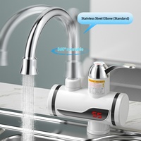 Chauffe-eau instantané 3000W 220V en ABS et acier inoxydable pour cuisine et salle de bain avec affichage numérique, poignée unique, monotrou