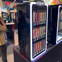 Vitrine d'exposition de comptoir en métal antirouille pour cigares et tabac, avec éclairage LED, taille personnalisable, pour magasin de tabac