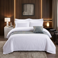 Ensemble de literie d'hôtel de luxe 5 étoiles de qualité supérieure en coton 100% avec rayures de 3 cm, taille king size, personnalisé par la marque JF, vente en gros