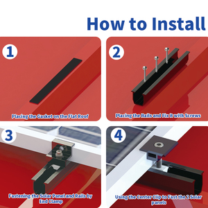 Алюминиевые черные анодированные мини-рельсы U-образной формы 200/250/300/400 мм для установки солнечных панелей на трапециевидные металлические крыши - Product Image 4
