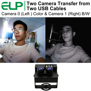 Elp <span class=keywords><strong>IR</strong></span> Ngày Tầm Nhìn Ban Đêm 2MP 1080P Stereo <span class=keywords><strong>Webcam</strong></span> Ống Kính Kép Công Nghiệp USB Stereo Máy Ảnh Với Trường Hợp Cho Sinh Trắc Học võng mạc Phân Tích - Product Image 3