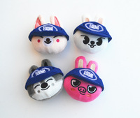 Porte-clés en peluche figurine animalière anthropomorphe mignonne avec chapeau, pendentif breloque mini figurine de collection, cadeau pour jeunes