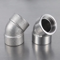 Coude à souder SS316L ASME B16.11 Classe 3000 à 45 degrés, forgé, à surface lisse pour systèmes de tuyauterie haute pression