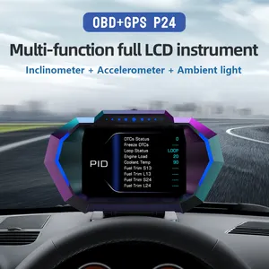 رأس سباق رقمي قياس wiyii OBD2 HUD عرض P24 مع 13 نظام لغة واستجابة سلسة لجميع السيارات