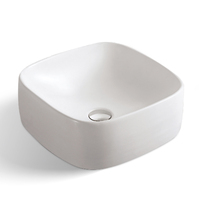 Vente en gros usine Chine : Lavabo portable rectangulaire blanc en céramique artistique, style simple, pour salle de bain et toilettes