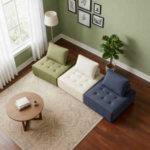 Sofá Modular de Compresión al Vacío Cloud Couch de 2 Plazas, Sofá Seccional de Tela Minimalista Europeo para Espacios Pequeños, Almacén, Villa - Product Image 1