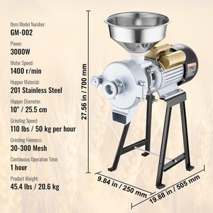 Machine à moudre les céréales multifonctionnelle, sèche et humide, avec réglage de la finesse, pour diverses épices - Product Image 5