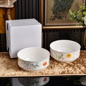 Wholesale Floral Elegant Ceramic Tableware Rice Bowl Coffee <b>Cup</b> Dinner Plate Soup Plate Banquet <b>Set</b> For Dinner - Product Image 6