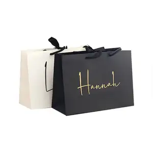 Пользовательская печать, модная роскошная сумка для покупок, перерабатываемая упаковка, Подарочная бумажная сумка с ручками