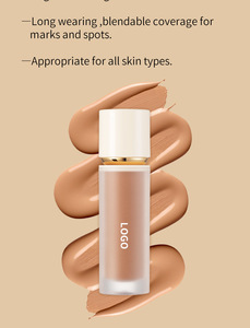 Fond de teint liquide hydratant avec logo personnalisé Fond de teint minéral de marque privée pour peau foncée avec pinceau - Product Image 6