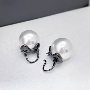 WENCHI S925 Soporte hueco blanco para pendientes con perlas redondas de 10-13mm, accesorio para pendientes de perlas DIY, hebilla oculta, Modelo China 11588 - Product Image 2