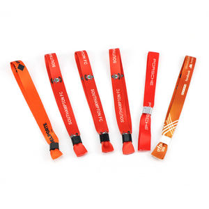 Personalizado Jacquard tejido poliéster Festival tela pulsera barata promocional Slide Lock pulsera para boda eventos evento textil - Product Image 2