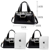 Sac fourre-tout de luxe pour femme, sac à main vintage en cuir PU gaufré croco, grande capacité, sac à bandoulière avec sangle pour le travail et les voyages