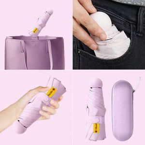 Wholesale Best Seller clear <b>Folding</b> Uv Portable Capsule Umbrella with logo Printing - Product Image 3