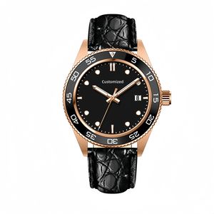 Montre mécanique classique pour homme avec logo personnalisé d'usine, 10 ATM, date automatique, montre vintage automatique avec lunette en céramique - Product Image 4