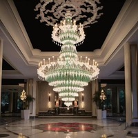 Lustre en cristal décoratif en émail pour lustres de design d'intérieur personnalisé ODM grande suspension pour hall d'hôtel