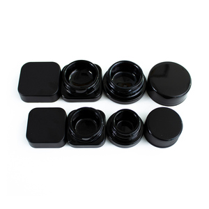 Black Round <b>Empty</b> 5ml Glass <b>Jar</b> with Lid for Face & Eye Cream and Skin Care - Product Image 1
