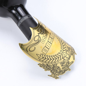 Bespoke Crystal Drip Perfume Bottle <b>Labels</b> High Gloss Aluminum Metal Stickers for Cosmetic Branding - Product Image 2