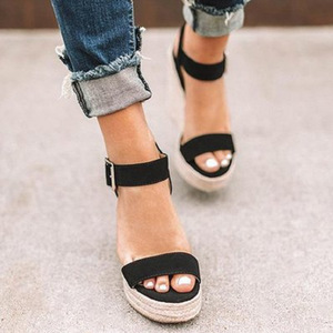 Fabbrica all'ingrosso nero di alta qualità Fashion Designer donna pantofole 2025 estate all'aperto spiaggia Casual sandali <span class=keywords><strong>con</strong></span> <span class=keywords><strong>zeppa</strong></span> - Product Image 3