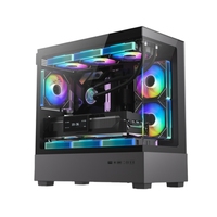 Fast Detached Game Design MATX Gamer Case Mid-Tower PC Gaming Computer Case Black Steel with Side Panel Window
