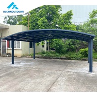 Auvent de voiture à toit plat 20X20 Garage métallique Revêtement en aluminium Abri de voiture Gazebo pour 2 voitures Abri de voiture en polycarbonate aluminium